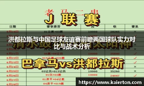 洪都拉斯与中国足球友谊赛前瞻两国球队实力对比与战术分析